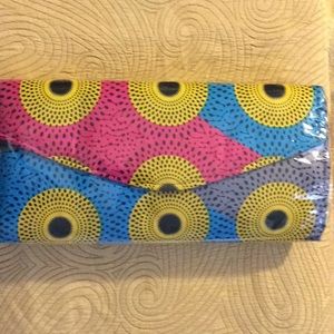 New, Large authentic African print clutch purse